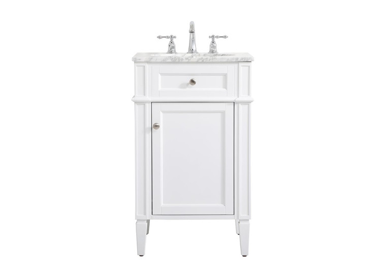 Elegant 21 Inch Single Bathroom Vanity In White VF12521WH