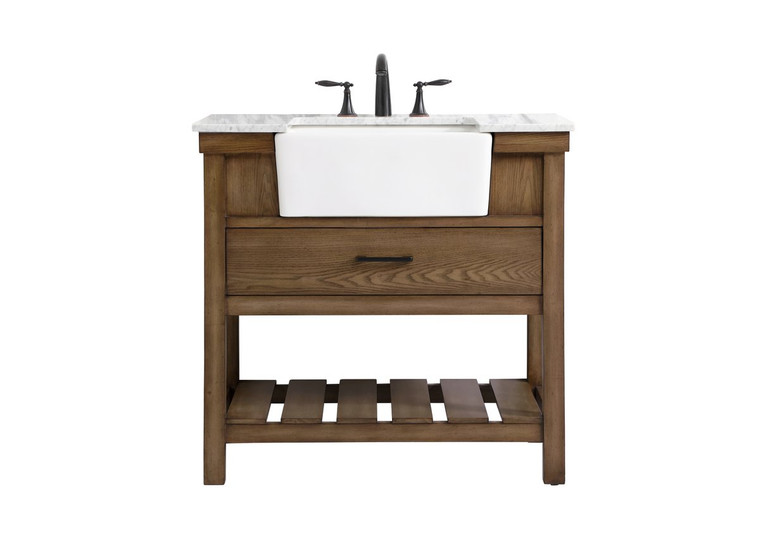Elegant 36 Inch Single Bathroom Vanity In Driftwood VF60136DW