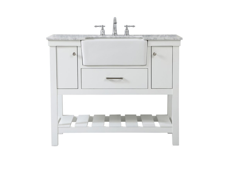 Elegant 42 Inch Single Bathroom Vanity In White VF60142WH