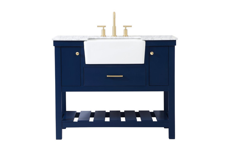 Elegant 42 Inch Single Bathroom Vanity In Blue VF60142BL