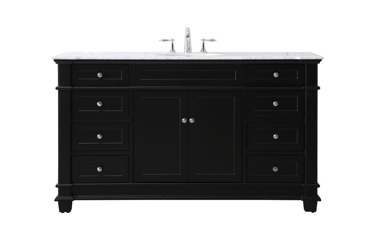 Elegant 60 Inch Single Bathroom Vanity Set In Black VF50060BK