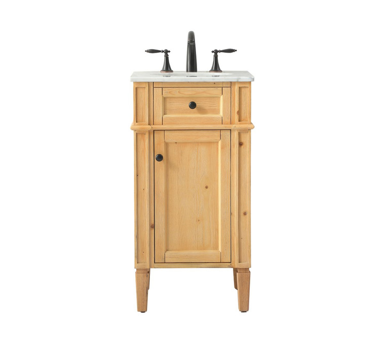 Elegant 18 Inch Single Bathroom Vanity In Natural Wood VF12518NW