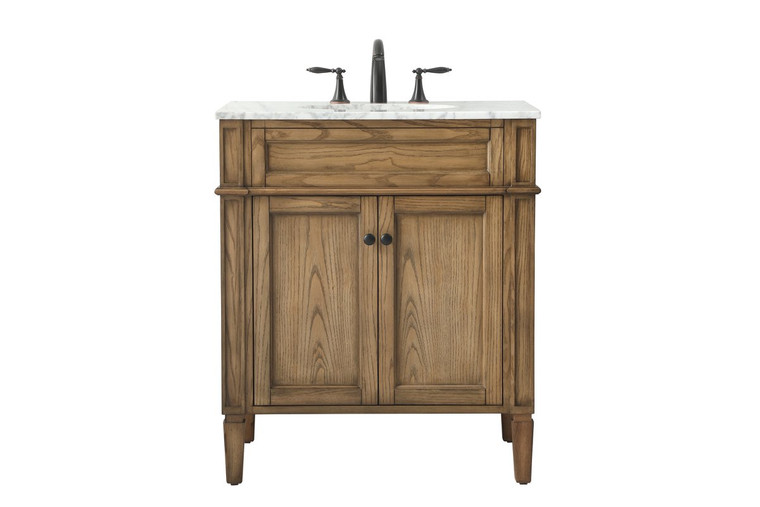 Elegant 30 Inch Single Bathroom Vanity In Driftwood VF12530DW