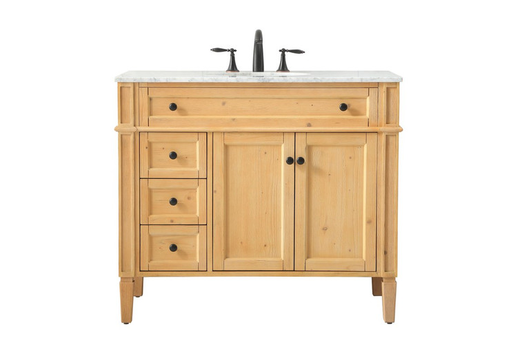 Elegant 40 Inch Single Bathroom Vanity In Natural Wood VF12540NW
