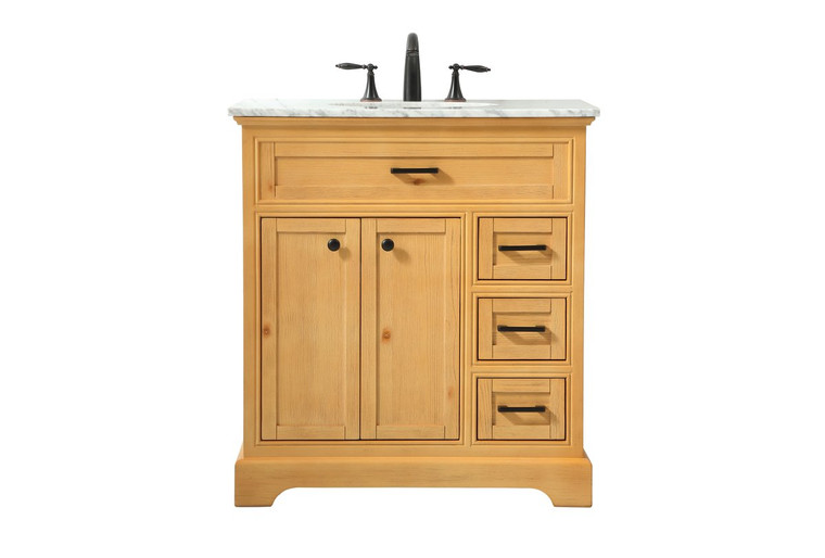 Elegant 32 Inch Single Bathroom Vanity In Natural Wood VF15032NW