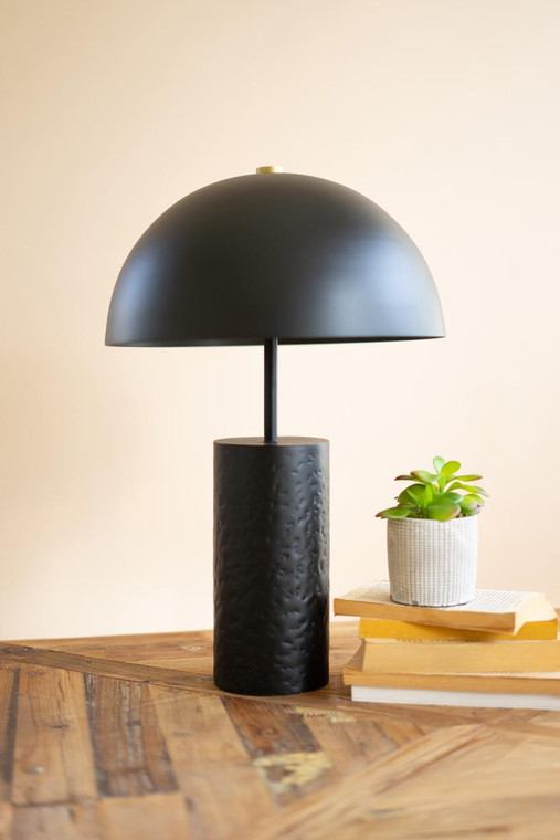 Black Metal Table Lamp With Dome Shade NNL2726 By Kalalou