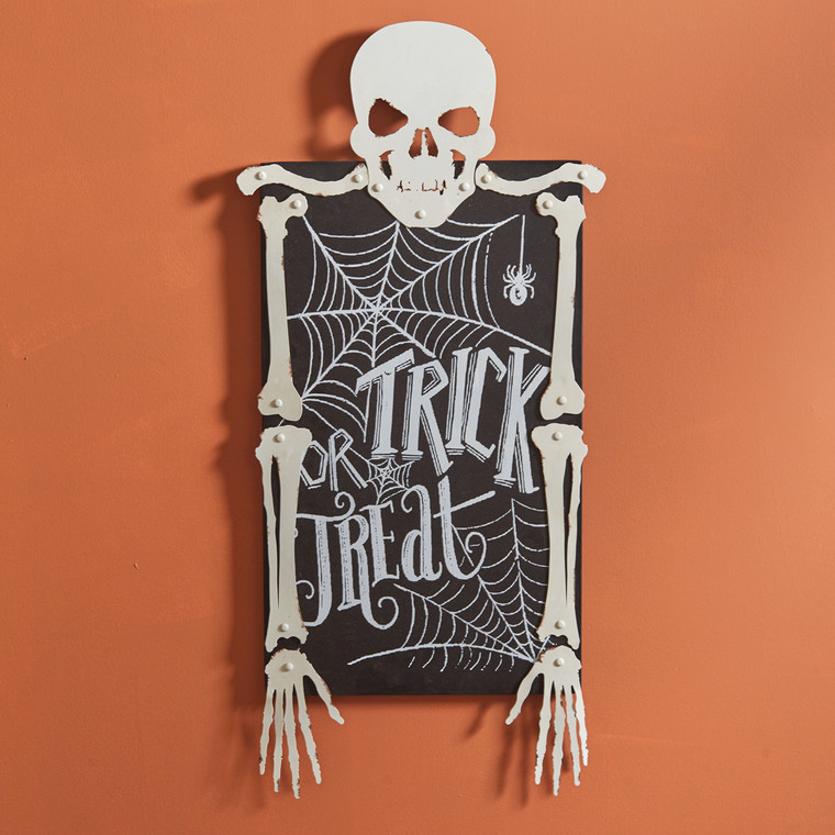CTW Home Spooky Skeleton Trick-Or-Treat Wall Sign 530444