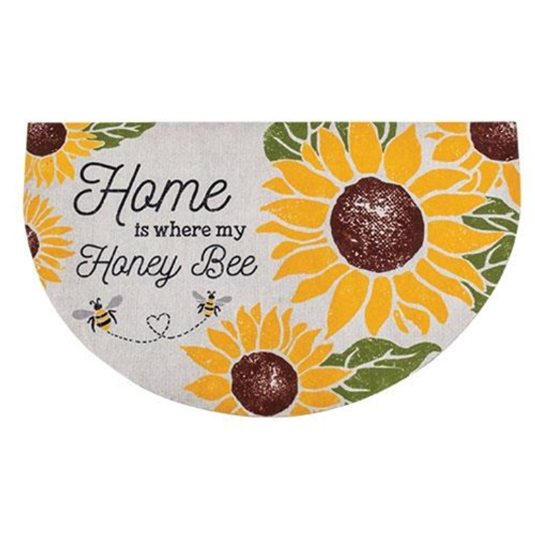 *Home Is Where My Honey Bee Welcome Half Mat G00322 By CWI Gifts