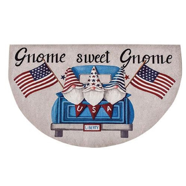 *Gnome Sweet Gnome Patriotic Truck Half Mat G00351 By CWI Gifts