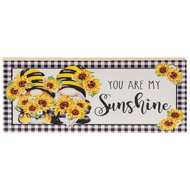 *You Are My Sunshine Sunflower Gnomes Shelf Sitter Block G41018 By CWI Gifts