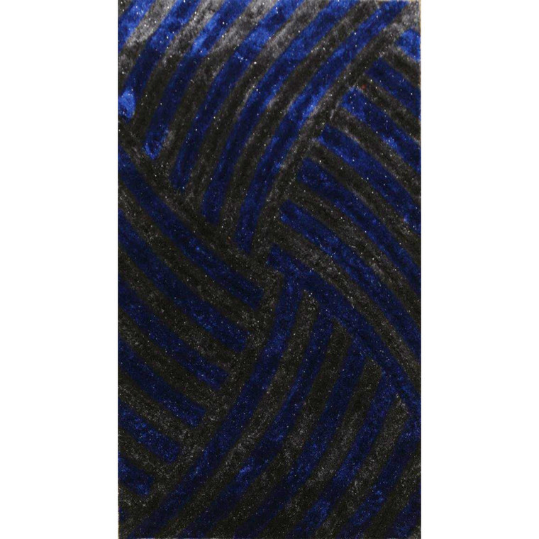Homeroots 5' X 7' Blue And Gray Geometric Illusion Area Rug 400807