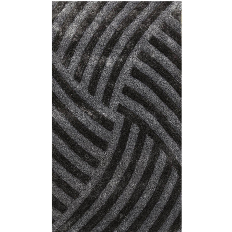 Homeroots 5' X 7' Dark Gray Geometric Illusion Area Rug 400817