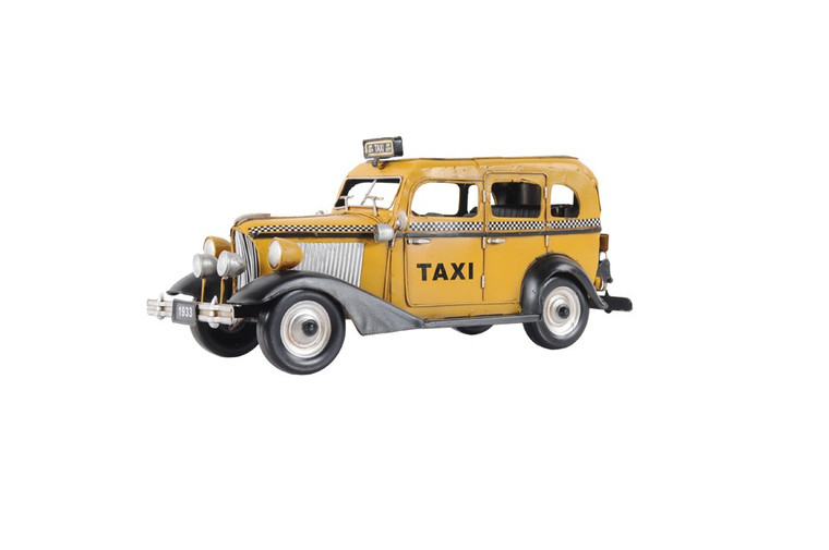 Homeroots C1933 Vintage Checker Taxi Cab Model Sculpture 401141