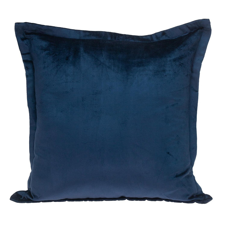 Homeroots Premier 20" Soft Touch Navy Blue Solid Color Accent Pillow 402755