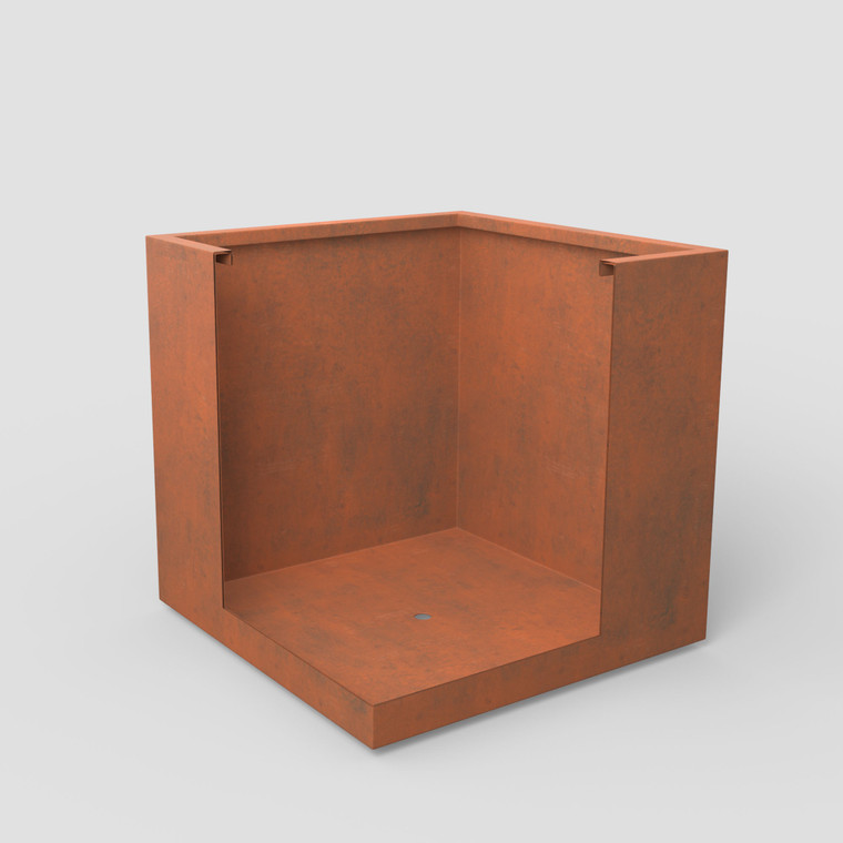 Homeroots Mod Earthy Rust Color Square Metal Planter Box 403677