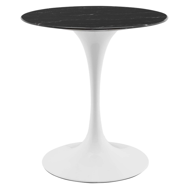 Lippa 28" Artificial Marble Dining Table - White Black EEI-5167-WHI-BLK By Modway Furniture