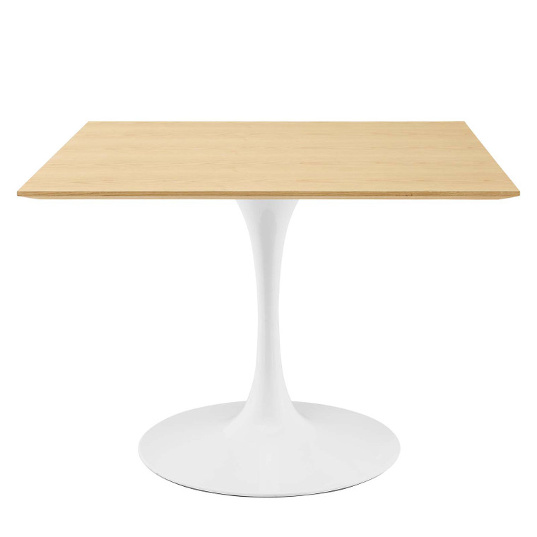 Lippa 40" Square Dining Table - White Natural EEI-5178-WHI-NAT By Modway Furniture