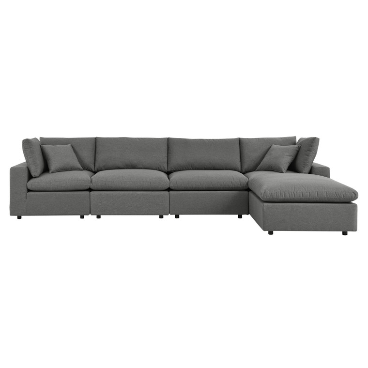 Commix 5-Piece Outdoor Patio Sectional Sofa - Charcoal EEI-5583-CHA By Modway Furniture
