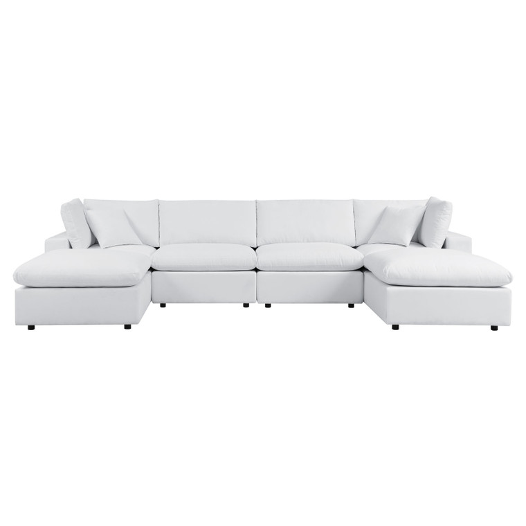 Commix 6-Piece Sunbrella Outdoor Patio Sectional Sofa - White EEI-5586-WHI By Modway Furniture