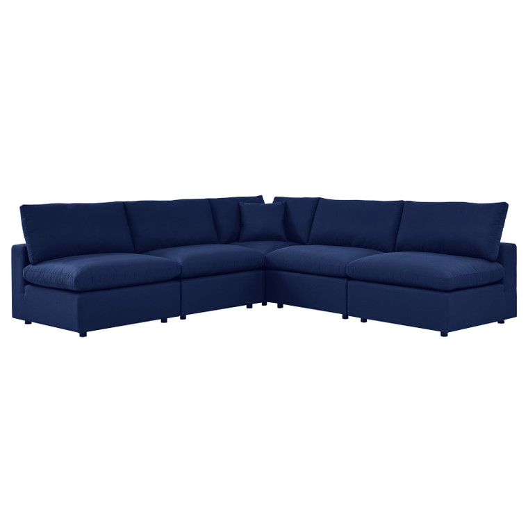 Commix 5-Piece Sunbrella Outdoor Patio Sectional Sofa - Navy EEI-5588-NAV By Modway Furniture