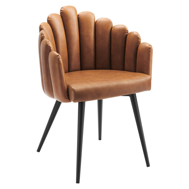 Vanguard Vegan Leather Dining Chair - Black Tan EEI-4678-BLK-TAN By Modway Furniture