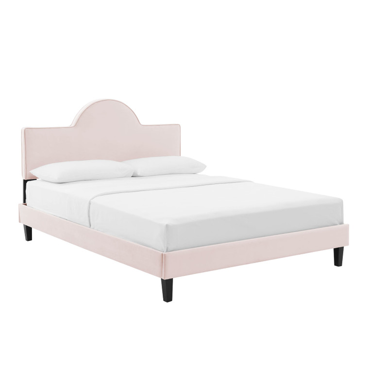 Soleil Performance Velvet Full Bed - Pink MOD-7034-PNK By Modway Furniture