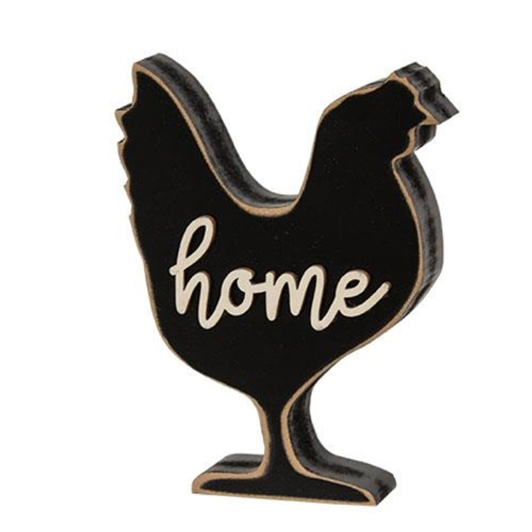 Home Distressed Black Chicken Sitter G35840 By CWI Gifts