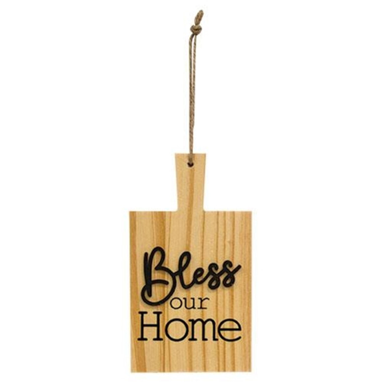 *Bless Our Home Natural Cutting Board Ornament G35864 By CWI Gifts