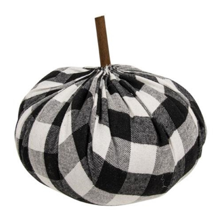 *Black & White Buffalo Check Stuffed Pumpkin 6.5" GCS38265 By CWI Gifts