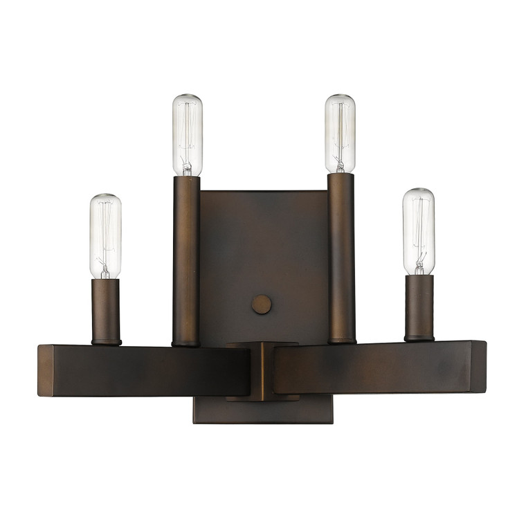 Homeroots Four Light Bronze Metal Vintage Wall Sconce 398429