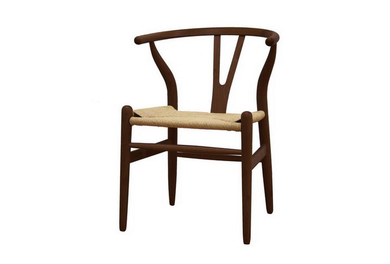 Baxton Studio Wishbone Chair - Dark Brown Wood Y Chair - (Set of 2) DC-541-Dark Brown