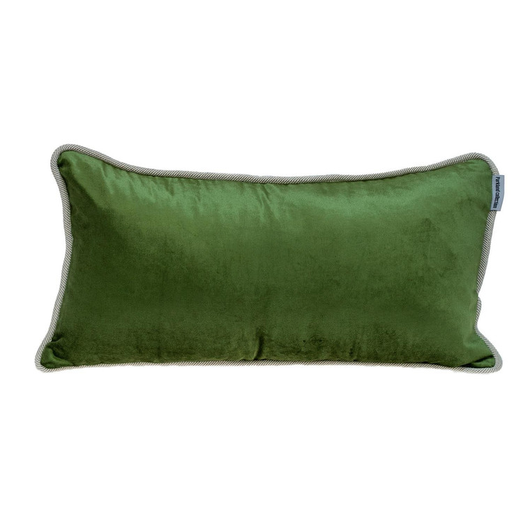 Homeroots Reversible Blue And Green Lumbar Velvet Throw Pillow 402772