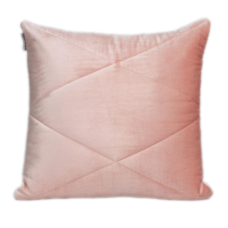 Homeroots Quilted Pink Velvet Throw Pillow 402806
