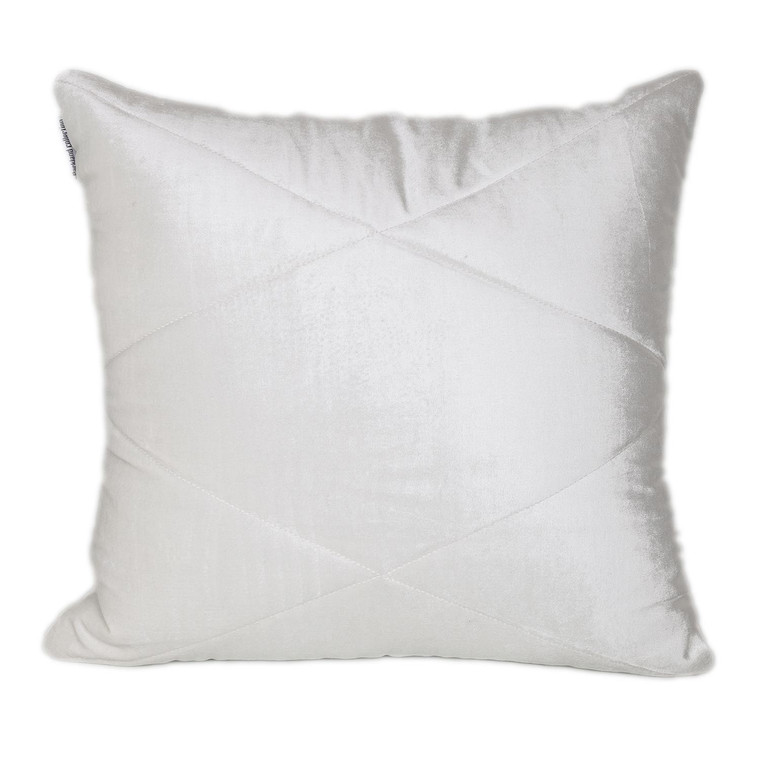 Homeroots Quilted White Velvet Throw Pillow 402810