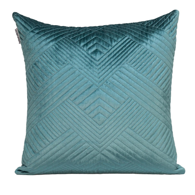 Homeroots Transitional Teal Quilted Throw Pillow 402896