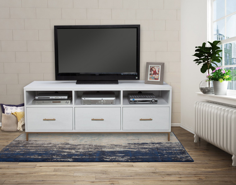 Homeroots Glam White And Gold Tv Console 404260