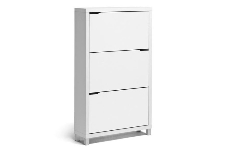 Baxton Studio Simms White Shoe Cabinet FP-3OUSH-WHITE