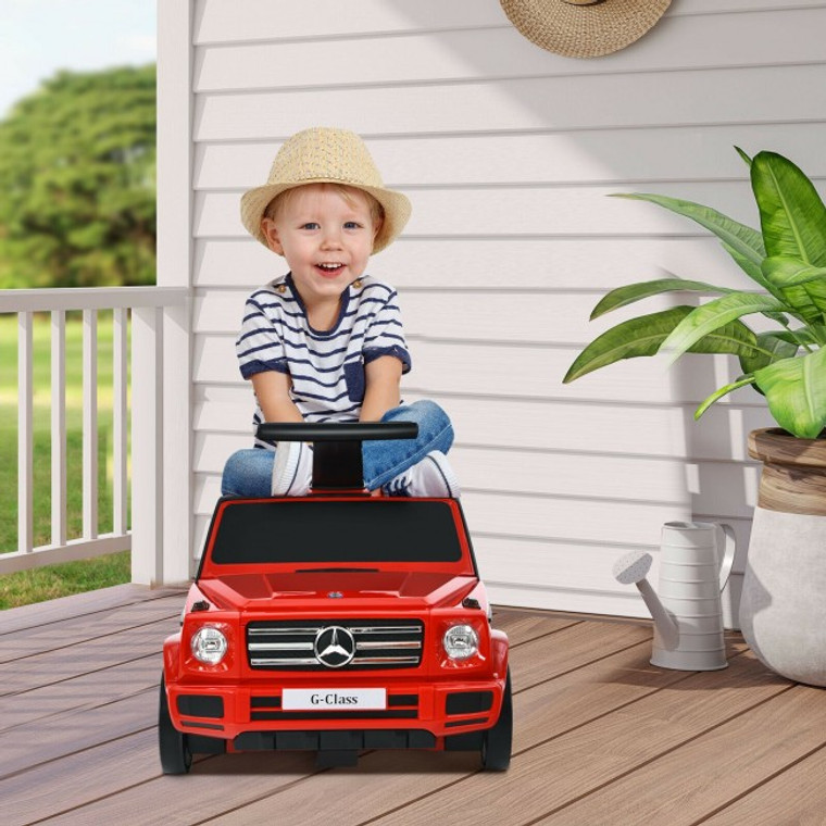 2-In-1 Kids Ride On Car Toy Toddler Travel Suitcase Licensed Mercedes Benz-Red TQ10053RE