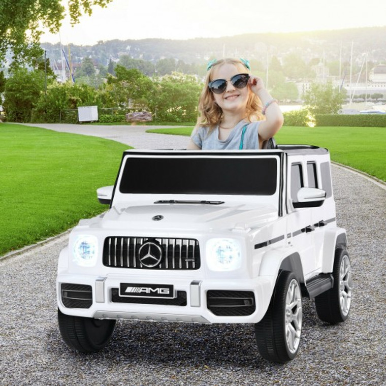 12V Mercedes-Benz G63 Licensed Kids Ride On Car With Remote Control-White TQ10041WH