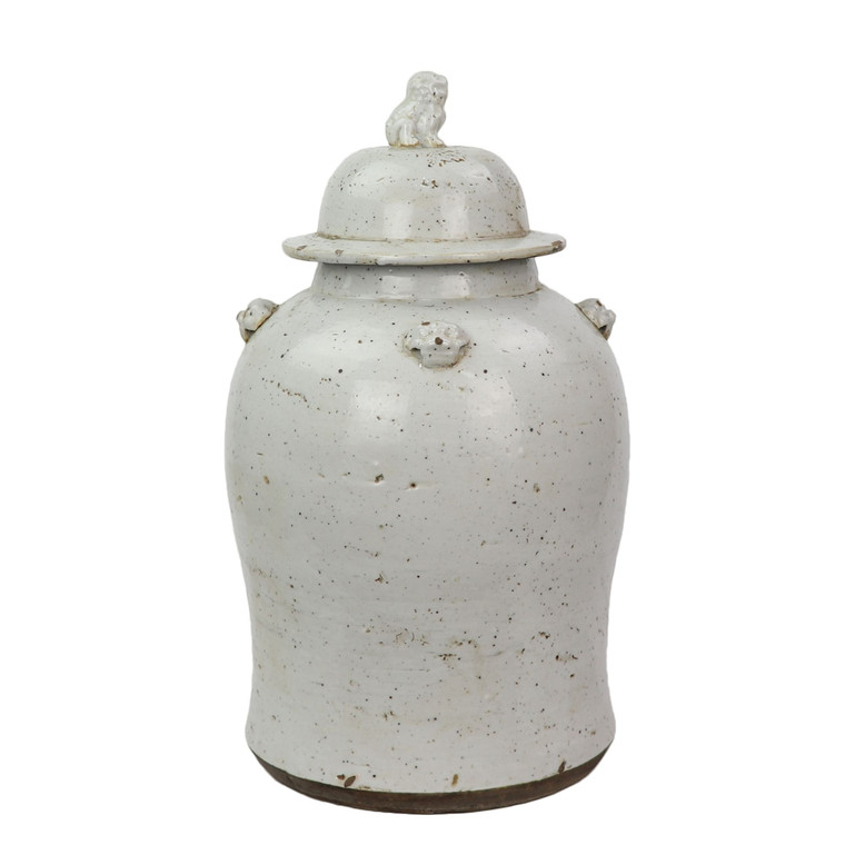 Vintage White Temple Jar - Large 1218W-L By Legend Of Asia