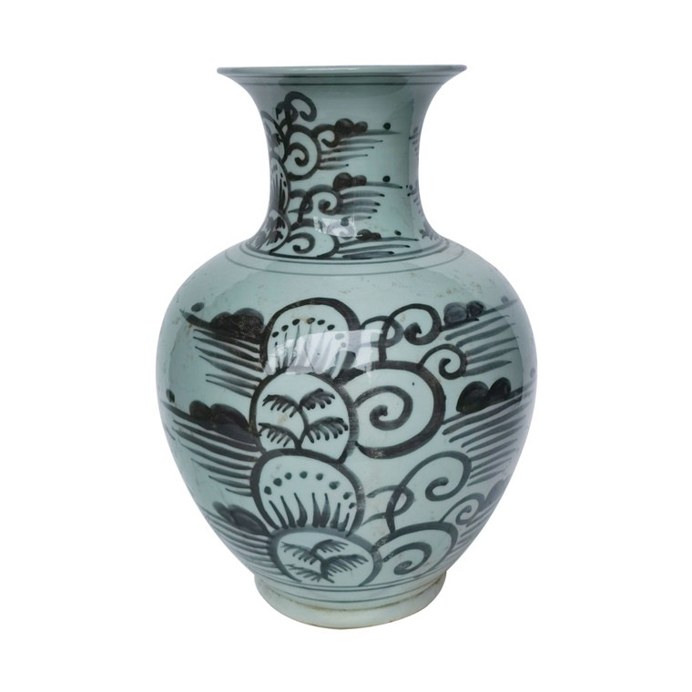 Black Wildflower Porcelain Vase 1556B By Legend Of Asia