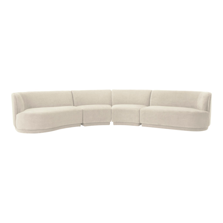 Moes Home Yoon Eclipse Modular Sectional Chaise Left Sweet Cream JM-1024-05