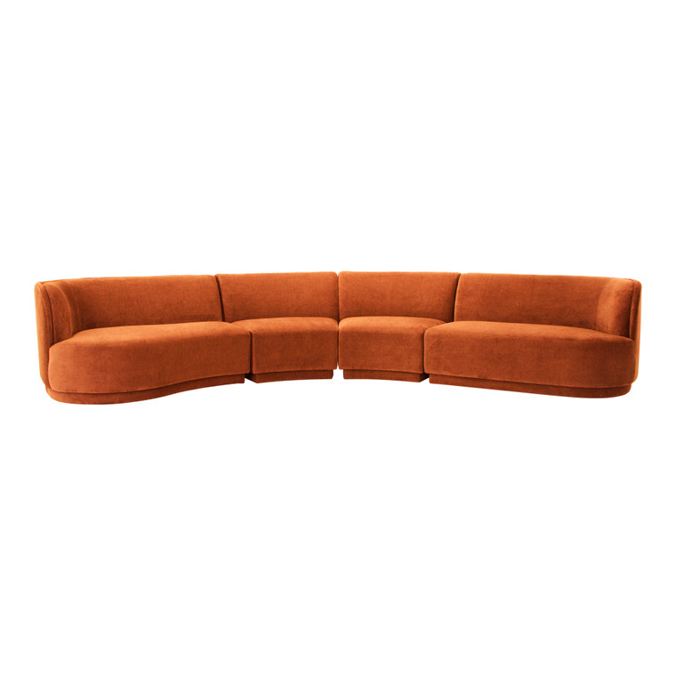 Moes Home Yoon Eclipse Modular Sectional Chaise Left Fired Rust JM-1024-06