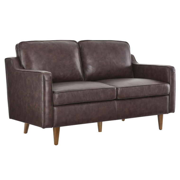 Impart Genuine Leather Loveseat - Brown EEI-5554-BRN By Modway Furniture
