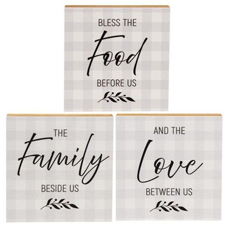 *3/Set Family Blessing Square Blocks G19197 By CWI Gifts