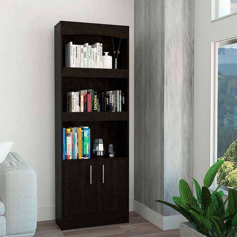 Homeroots Catarina Black Bookcase Cabinet 403739