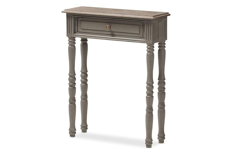 Baxton Studio Noemie Country Cottage Farmhouse 1-Drawer Console Table ROB11-Brown-ST