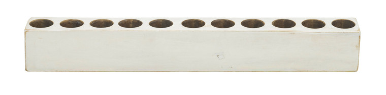 Homeroots Distressed White 11 Hole Sugar Mold Candle Holder 416252
