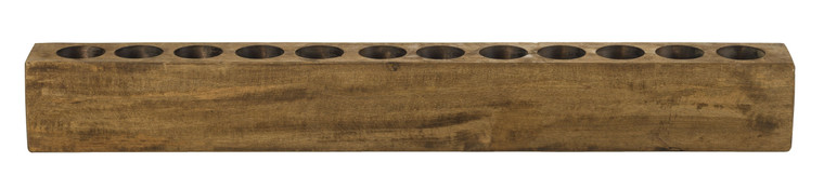 Homeroots Distressed Maple Stain 12 Hole Sugar Mold Candle Holder 416264