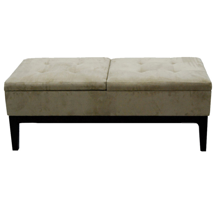Homeroots Contemporary Beige Dual Lift Storage Bench 469309